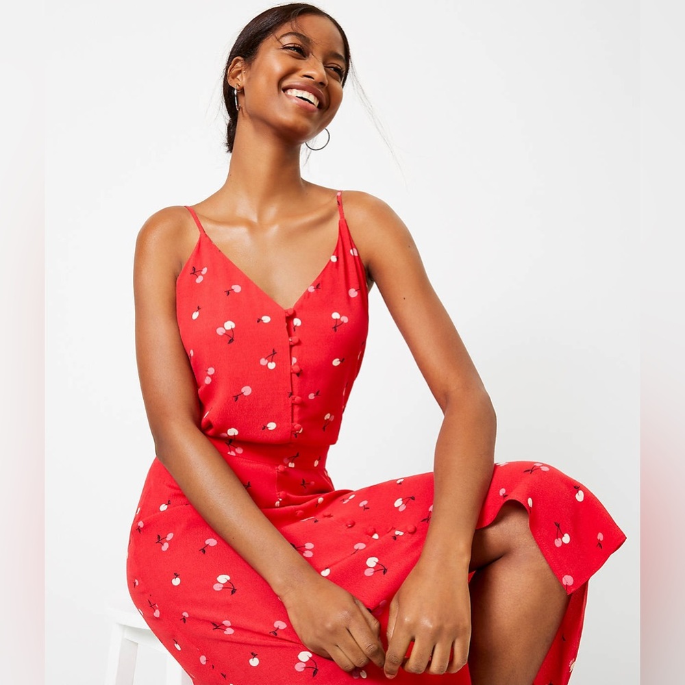 Cherry Covered Button Strappy Cami - image 2